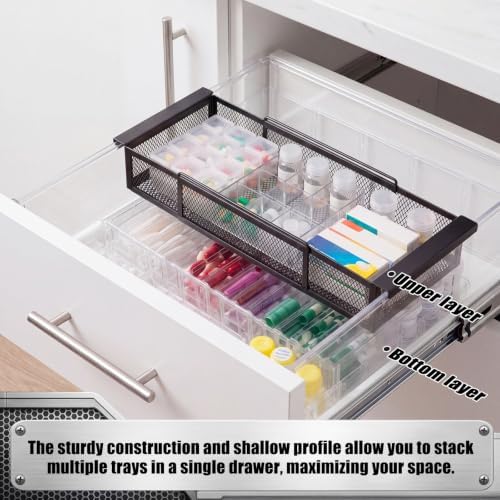 LemonRoad 1 Pcs Expandable Drawer Organizer Metal, Black - Image 4