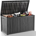 PatioZen 180 Gallon Deck Box,Resin Outdoor Storage Box with Lockable for Patio Furniture, Pool Accessories, Garden Tools Waterproof Outside Storage Box (Black) by OutdoorLivingPerfected