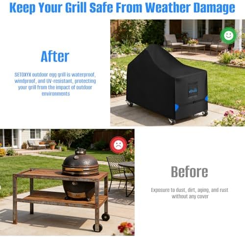 70 Inch Grill Cover for Kamado Ceramic Grills Heavy-Duty 600D - Image 5