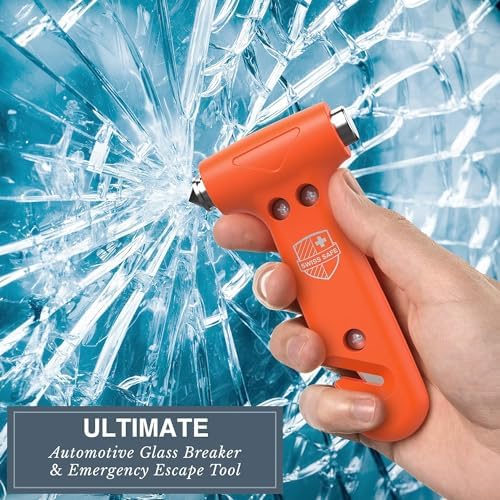 Swiss Safe Car Safety Hammer Window Breaker Tool with Seatbelt Cutter - Image 6
