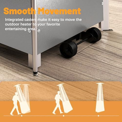 FOOWIN Patio Heater 48,000 BTU Outdoor Propane Heater with Wheels - Image 4