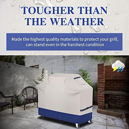 59 Inch Grill Cover Waterproof for Weber Genesis, Navy - Image 3