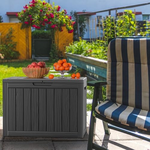60 Gallon Resin Deck Box, Outdoor Storage Box, Waterproof UV Resistant Lockable，Weatherproof Organizer for Patio Furniture Cushions, Pool Accessories, Garden Tools, Indoor & Outdoor Use, Black - Image 6