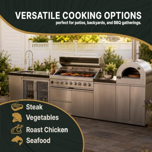 147" Modular Outdoor Kitchen,120,000 BTU,Propane Grill with Pizza Oven. - Image 4