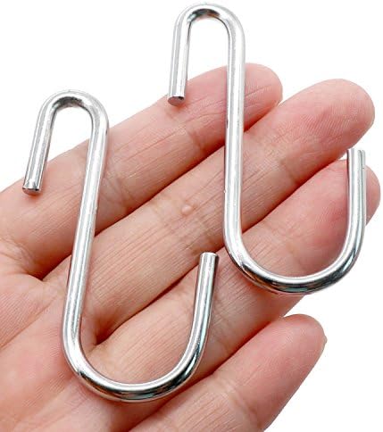 30 Pack 2.4 inches Heavy Duty S Hooks for Hanging, Pan Pot Holder Wire Shelves Rack Hooks for Hanging, S Shaped Hanger Metal Hooks for Kitchen Pots Utensils Jeans Clothes Bags Hats Towels Plants - Image 2