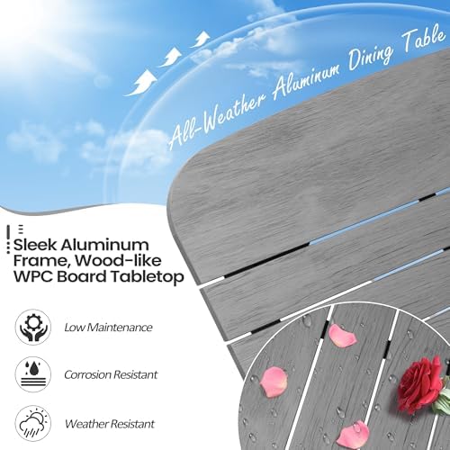 93" Outdoor Dining Table for 10 Aluminum Patio Table - Image 4