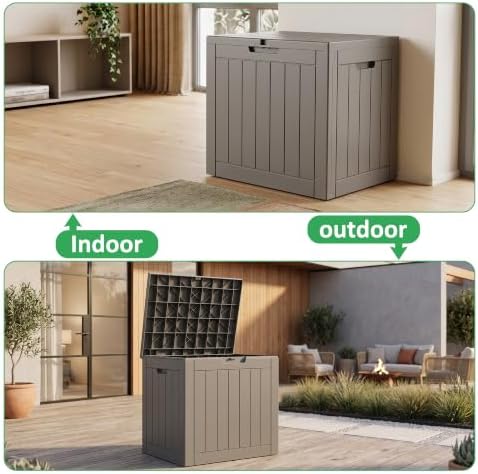 40 Gallon Lockable Outdoor Deck Box, Waterproof Weatherproof Resin Storage Container for Patio Cushions, Garden Tools and Outdoor Accessories (Pro Grey) - Image 7