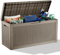 PatioZen 60 Gallon Resin Deck Box, Lockable Outdoor Storage Box for Patio Cushions Storage Furniture,Garden Tools, Pool Supplies, Weatherproof and UV Resistant (Grey) by OutdoorLivingPerfected