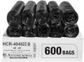 Aluf Plastics 45 Gallon 22 Micron (eq) Black Trash Bags 40" x 48" 600 Count by AlufPlastics