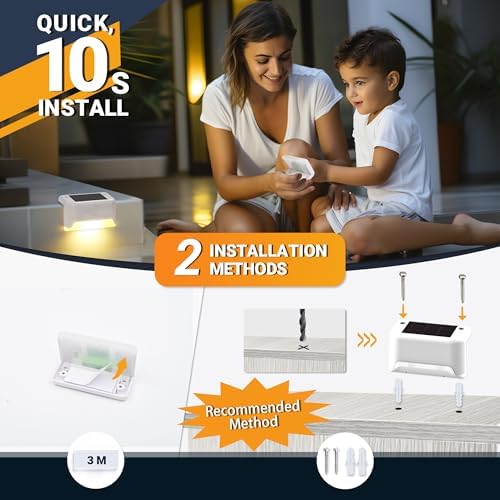 SOLPEX Solar Fence Lights Outdoor 16 Pack, Waterproof Led, Warm White - Image 5