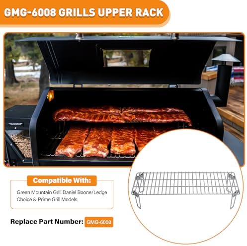 Grills Upper Rack for Green Mountain Daniel Boone Choice & Prime Grill Models, Heavy-Duty Stainless Steel Grill Warming Rack Accessories, GMG-6008 Replacement Parts for GMG Ledge Pellet Grill - Image 3