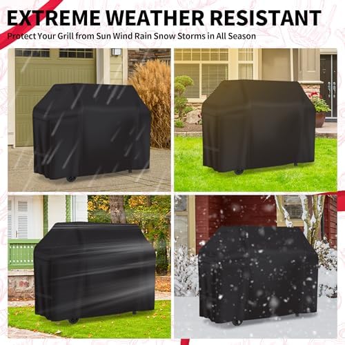 NEXCOVER 55 Inch Grill Cover - 600D Heavy Duty Waterproof and Weather Resistant BBQ Cover for Weber, Char Broil, Nexgrill - Fade Resistant, Black - Image 6