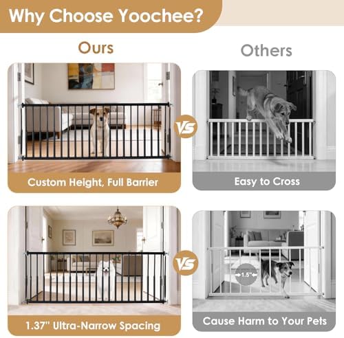 10''-15.8'' Height Adjustable Dog Gate, 18"-53" Wide Short Dog Gate - Image 5
