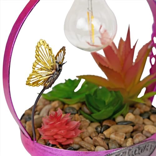 Alpine Corporation LYT288SLR-HH Solar-Powered Metal Flamingo w/Garden Enclosed LED Light, Solar Patio Décor, 16''H, Pink - Image 5