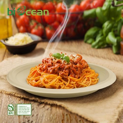 9 Inch Compostable Plates [125 Pack] - Heavy Duty Brown Compostable Paper Plate, Disposable Eco-Friendly Sugarcane Bagasse Plates for Dinner, Party, and Weddings (Round) - Image 5