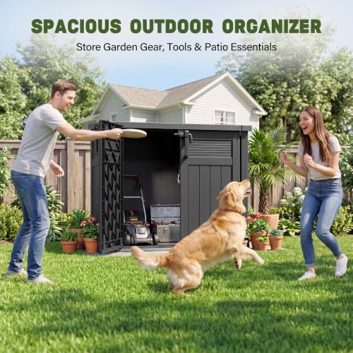 Bifanuo 51 Cu Ft Resin Outdoor Storage Shed, Horizontal Storage Cabinet - Image 7
