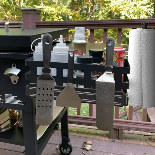 Griddle Caddy for Blackstone Griddles Accessories, Space Saving Grill Accessories Storage Caddy, BBQ Accessories Holder for Blackstone 28”-36” Grill with a Magnetic Tool Holder Paper Towel Holder - Image 2