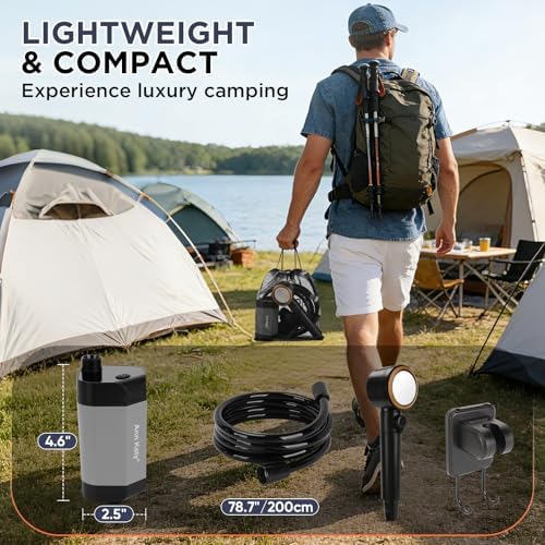 Ann Katy Portable Camping Shower Pump,Rechargeable Electric Outdoor Shower - Image 6