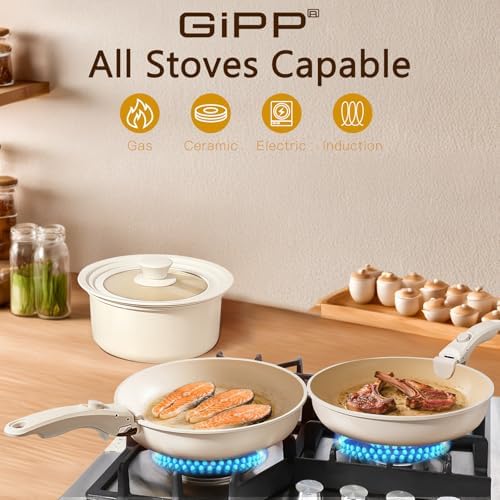 GiPP 21PCS Pots and Pans Set Nonstick Cookware Set with Detachable Handle - Image 4