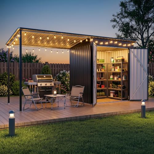AirWire 6x4 FT Outdoor Storage Metal Shed with Reinforced Gazebo by AirWire