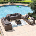 Aoxun 10 Piece Patio Furniture Set Wicker Rattan Patio Conversation Set by Aoxun