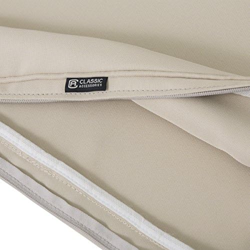 Classic Accessories Montlake Water-Resistant 23 x 20 x 4 Inch Outdoor Back Cushion Slip Cover, Patio Furniture Cushion Cover, Antique Beige, Patio Furniture Cushion Covers - Image 5