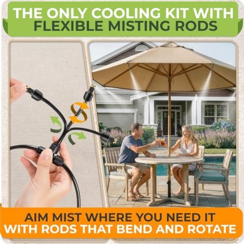 CARPATHEN Misters for Outside Patio with Flexible Rod Nozzles, 75 ft, Black - Image 2