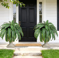 2pcs 45in Artificial Boston Fake Ferns Large, UV Resistant Artificial Plants Outdoor, 55 Blades Weatherproof Fake Plants Outdoor Indoor for Garden Porch Patio Home Decor by Cherica
