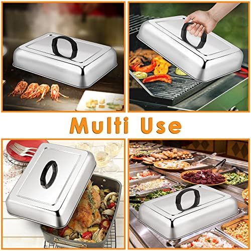 Leonyo 13x9IN Large Stainless Steel Griddle Basting Cover Dome, 2 Pack - Image 5