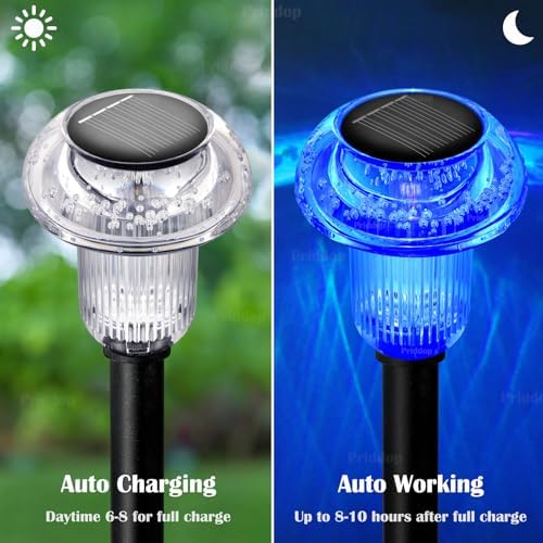 Priddop Solar Christmas Lights Outdoor Waterproof 8 Pack Color Changing LED - Image 4