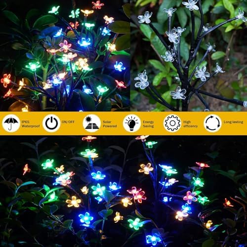 8 Pack Solar Lights Outdoor Waterproof, Garden Lights Solar Flowers - Image 5