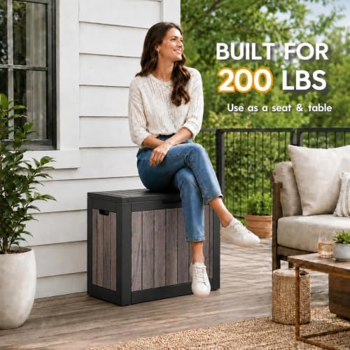 KAMABOKO 35 Gallon Outdoor Storage Box Waterproof Deck Box for Patio - Image 6