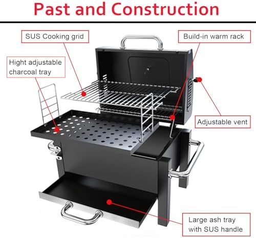 Portable Charcoal Grill, Outdoor Tabletop Charcoal Grill for Camping - Image 5