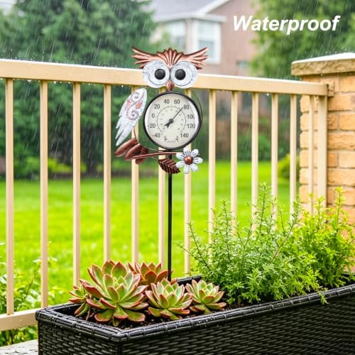 MUMTOP Outdoor Thermometer, Owl Outside Decor for Patio, Yard and Garden - Image 5
