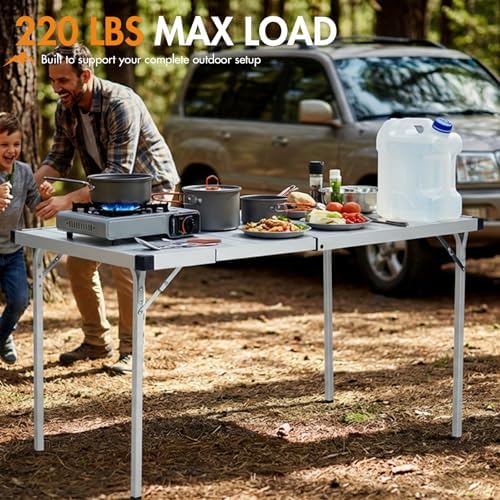 Portal Expandable Camping Table, 37"-51.2" Aluminum Folding Table for 2-6 - Image 4