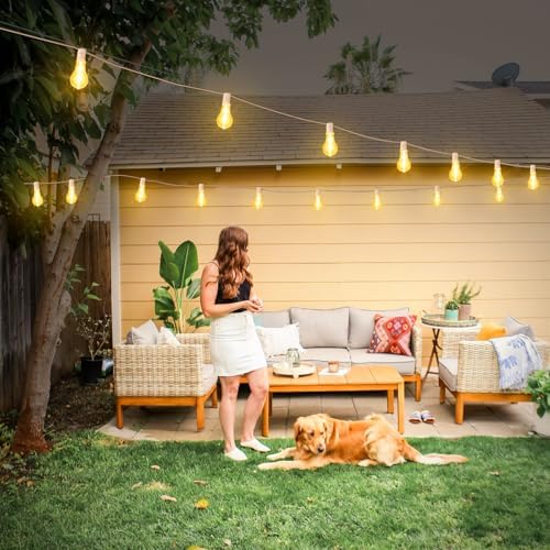 Larkvue 100FT Outdoor String Lights, Patio Light with 32 A39 Bulbs, White - Image 7