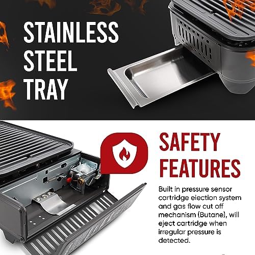 GasOne Propane or Butane Grill Stove GS-2400P Dual Fuel Portable Camping Grill Gas Stove with Carrying Case - Image 2