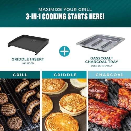 Charbroil Pro Series with Amplifire Technology 3-Burner Propane Gas Grill and Griddle Cabinet, Black - 463365124 - Image 3