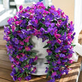 Faux Bougainvillea Artificial Flowers Plants for Outdoors Outside Decor, 2pcs Fake Flowers Silk Long Trailing Vines UV Resistant Realistic Faux Flowers for Front Door Porch Planter Balcony Yard, Mix by INSPRING