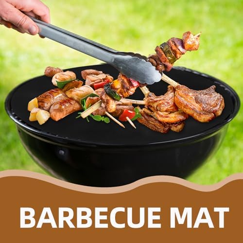 Hemoton 2-Pack Round Silicone Bbq Grill Mats 15.74In Nonstick Reusable Cooking Pads for Outdoor Gas Charcoal Electric Grills Heat Resistant Grill Mat - Image 7