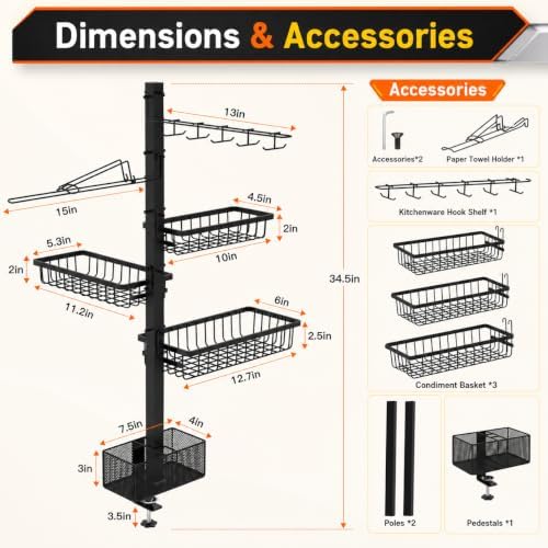 Griddle Caddy for Blackstone Griddle Accessories with Powder Coating, Black - Image 6