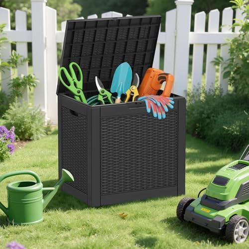 Outdoor Storage Waterproof Deck Box for Patio (30 Gallon, Black) by Unknown