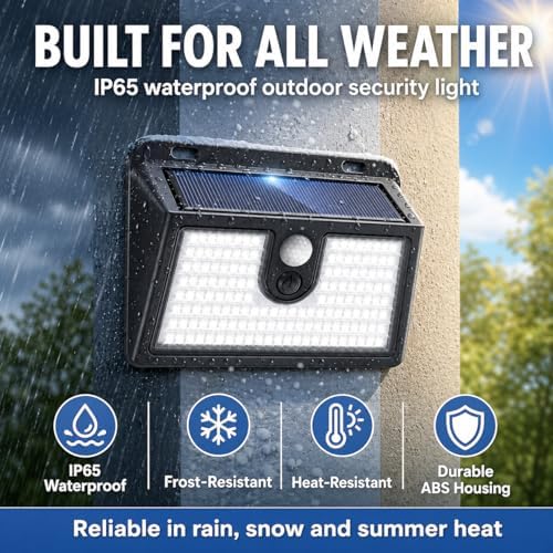 [6 Packs] Solar Motion Sensor Outdoor Lights, Super Bright Solar Lights Outdoor Waterproof, 3 Lighting Modes Security Wall Light for Outside Walking Dog Fence Backyard Deck Garden Door Step Garage - Image 6