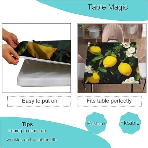 Square Tablecloth Outdoor, Lemon Grove Pattern Printed on Fade Resistant Square Outdoor Table Cover, Perfect for Breakfasts Tea Gatherings, Fit for 32" x 32" Square Tables - Image 3