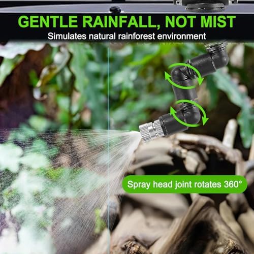 Reptile Misting System with Timer, 6 Nozzles, Self-Priming Pump, Fine Mist - Image 3
