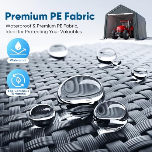 Quictent Heavy Duty 8x14FT Carport Storage Shelter with Roll-Up Door&Vents - Image 4