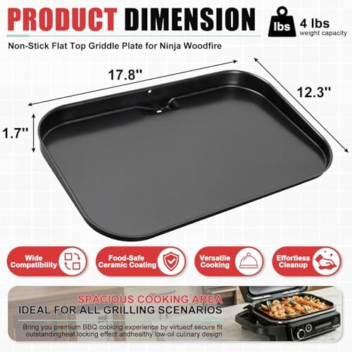 Griddle Pan for Ninja Woodfire Pro Connect XL Grill OG800 OG900 Series - Image 3