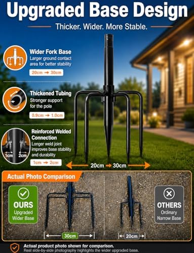 2 Pack String Light Poles for Outside, Adjustable Metal Patio Light Poles - Image 3