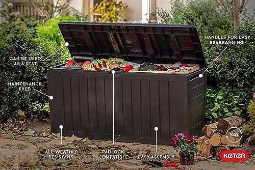 Keter Marvel 71 Gal Outdoor Storage Box for Patio and Pool Accessories - Image 3