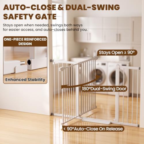 Mumeasy 29.7-57" Extra Wide Baby Gate,Dog Gate Indoor for Doorways & Stairs - Image 5